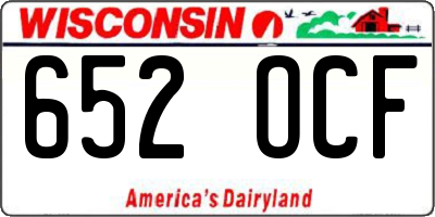 WI license plate 652OCF