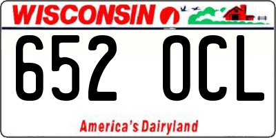 WI license plate 652OCL