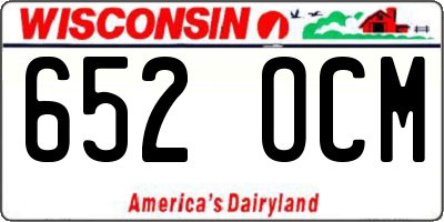 WI license plate 652OCM