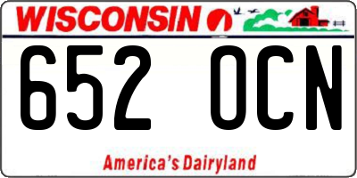 WI license plate 652OCN