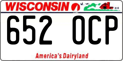 WI license plate 652OCP