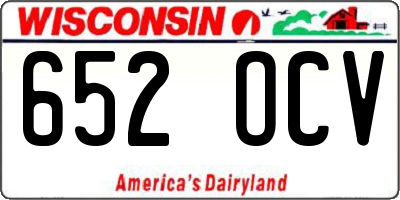 WI license plate 652OCV