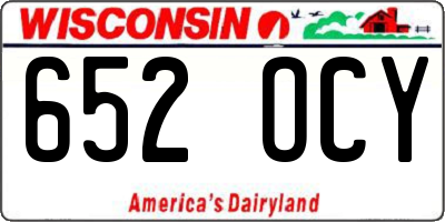 WI license plate 652OCY