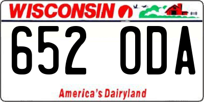 WI license plate 652ODA