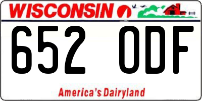 WI license plate 652ODF