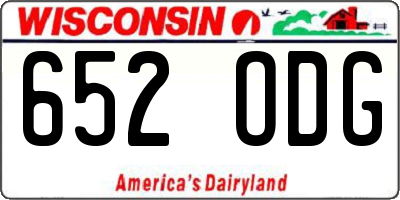 WI license plate 652ODG