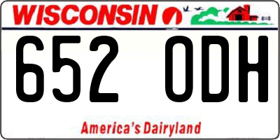 WI license plate 652ODH