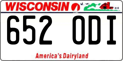 WI license plate 652ODI