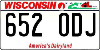 WI license plate 652ODJ