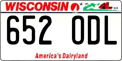 WI license plate 652ODL
