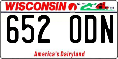 WI license plate 652ODN