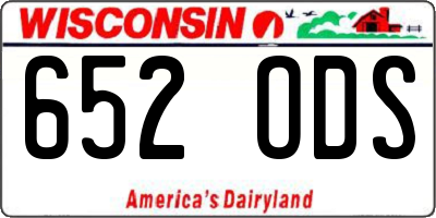 WI license plate 652ODS