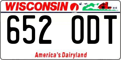 WI license plate 652ODT