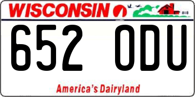 WI license plate 652ODU
