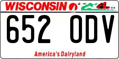 WI license plate 652ODV