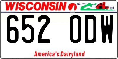 WI license plate 652ODW