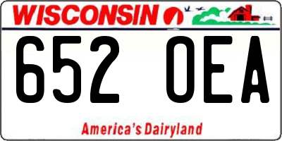 WI license plate 652OEA