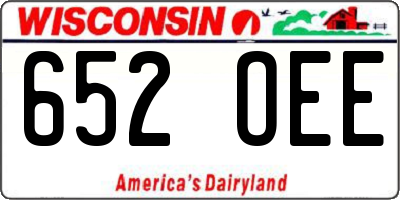 WI license plate 652OEE