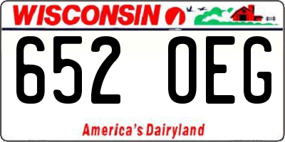 WI license plate 652OEG