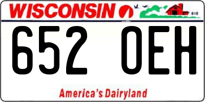 WI license plate 652OEH