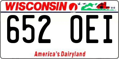 WI license plate 652OEI