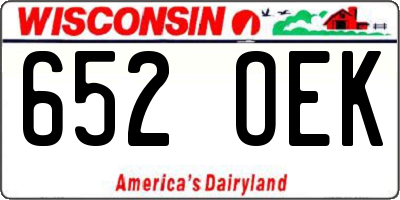WI license plate 652OEK