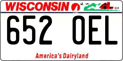 WI license plate 652OEL