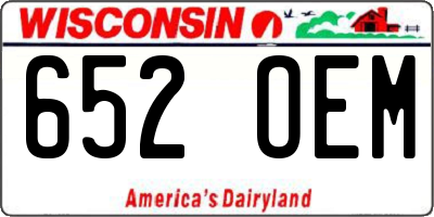 WI license plate 652OEM