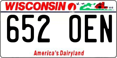 WI license plate 652OEN