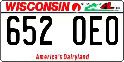 WI license plate 652OEO