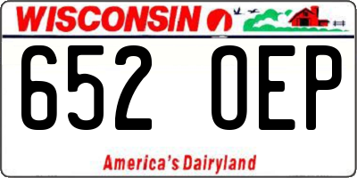 WI license plate 652OEP