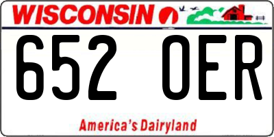 WI license plate 652OER