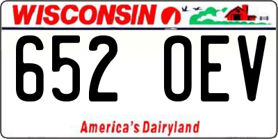 WI license plate 652OEV