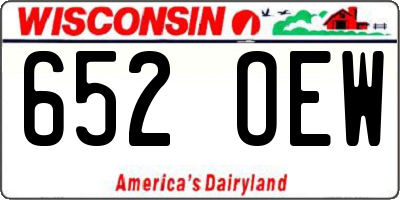 WI license plate 652OEW