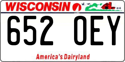WI license plate 652OEY