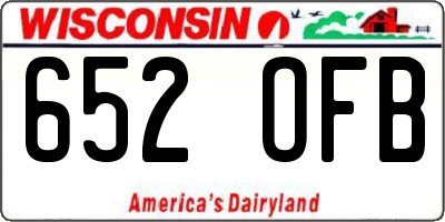 WI license plate 652OFB