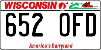 WI license plate 652OFD