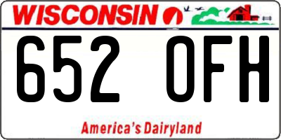 WI license plate 652OFH