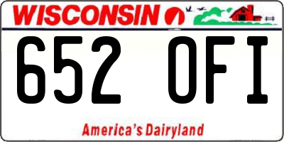WI license plate 652OFI
