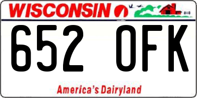 WI license plate 652OFK