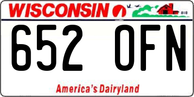 WI license plate 652OFN