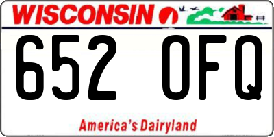 WI license plate 652OFQ