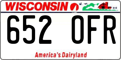 WI license plate 652OFR