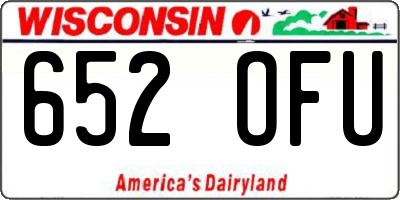 WI license plate 652OFU