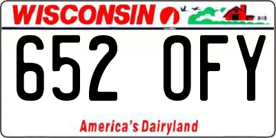 WI license plate 652OFY