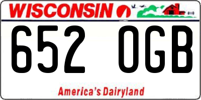 WI license plate 652OGB