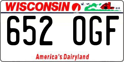 WI license plate 652OGF