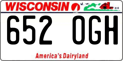 WI license plate 652OGH