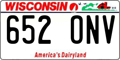 WI license plate 652ONV