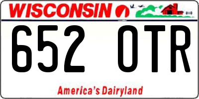 WI license plate 652OTR